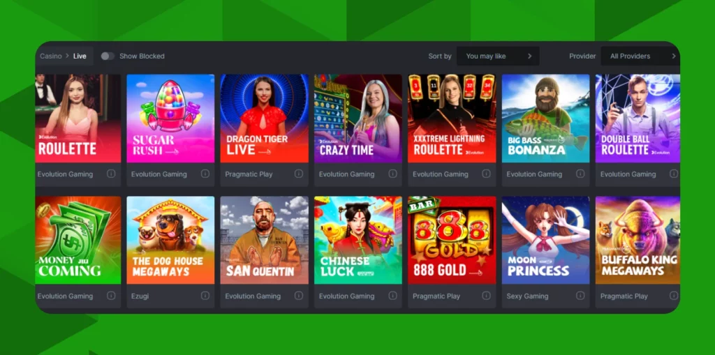BC.Game live casino offers the chance to play your favorite table games in real-time.