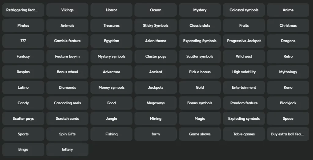 Slot Themes on BC Game