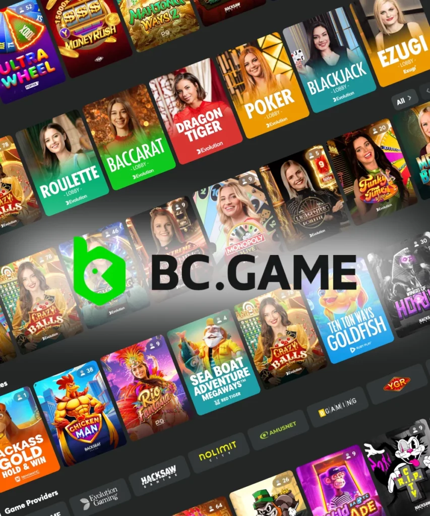 variety of games in BC Game.Top Mirror Site