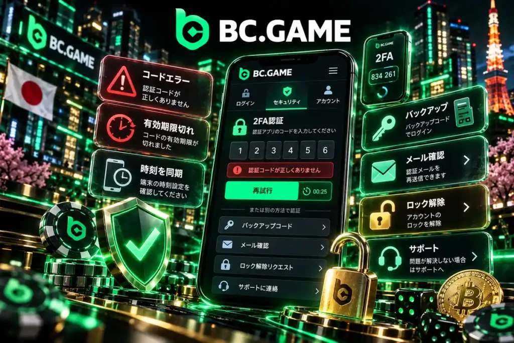 BC.Gameログイン時の二段階認証エラーとアカウントロックの対処