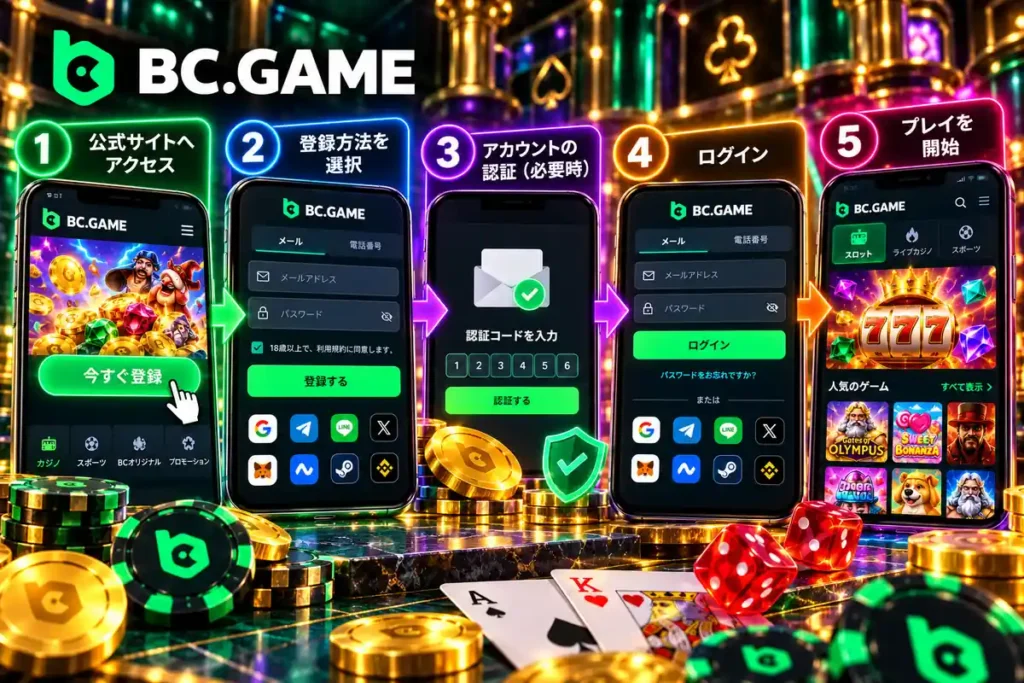BC.Gameのアカウント登録とログイン手順
