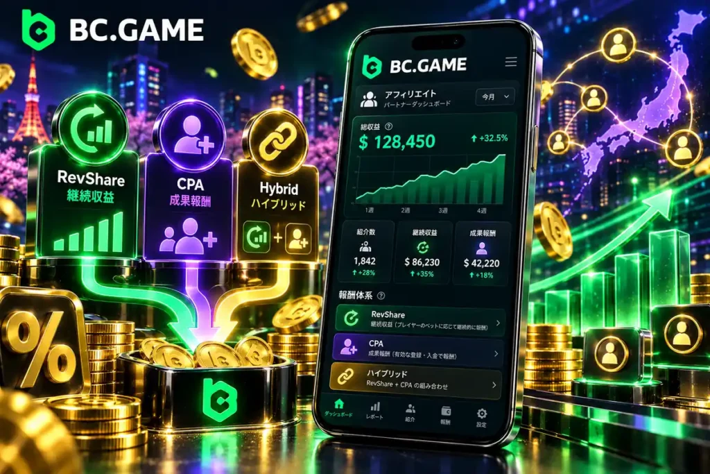 BC.GameアフィリエイトのRevShare・CPA・ハイブリッド報酬