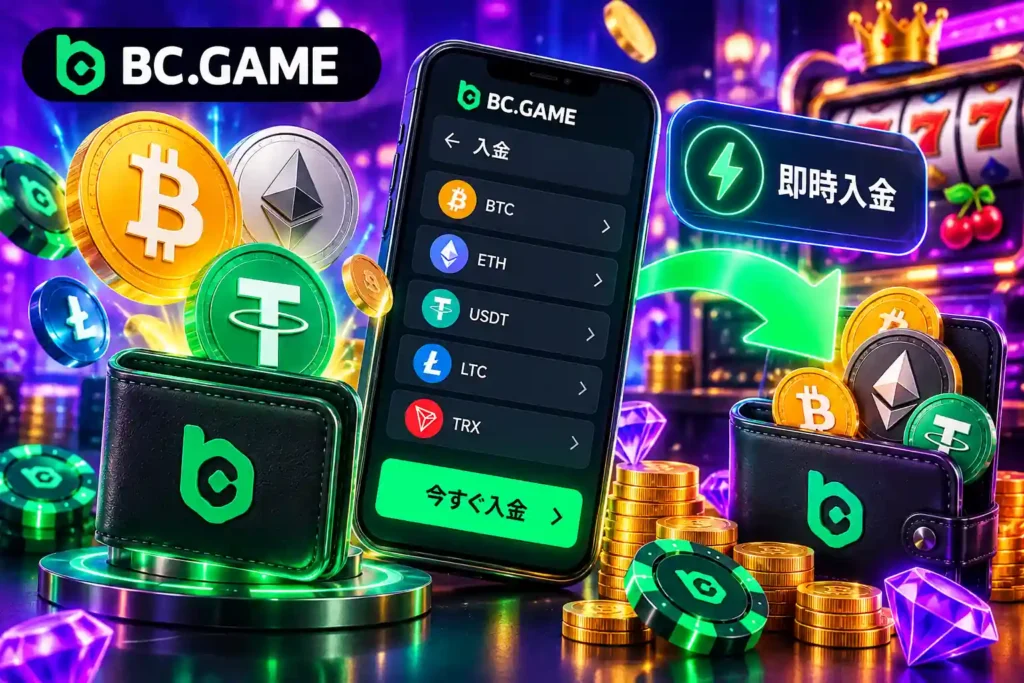 BC.Gameの暗号資産による即時入金