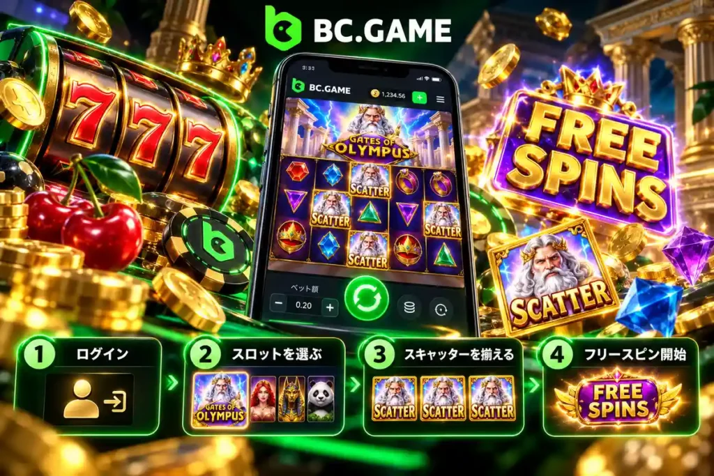 BC.Gameでスロットのフリースピンを遊ぶ手順