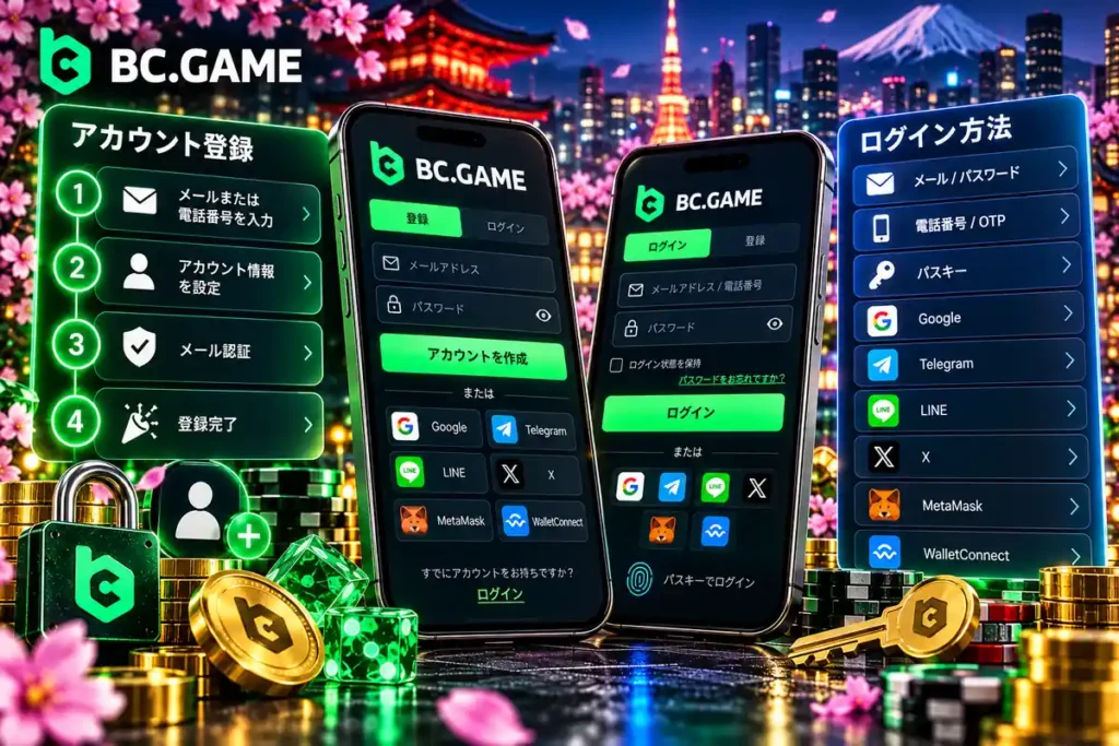 BC.Gameのアカウント登録とログイン手順