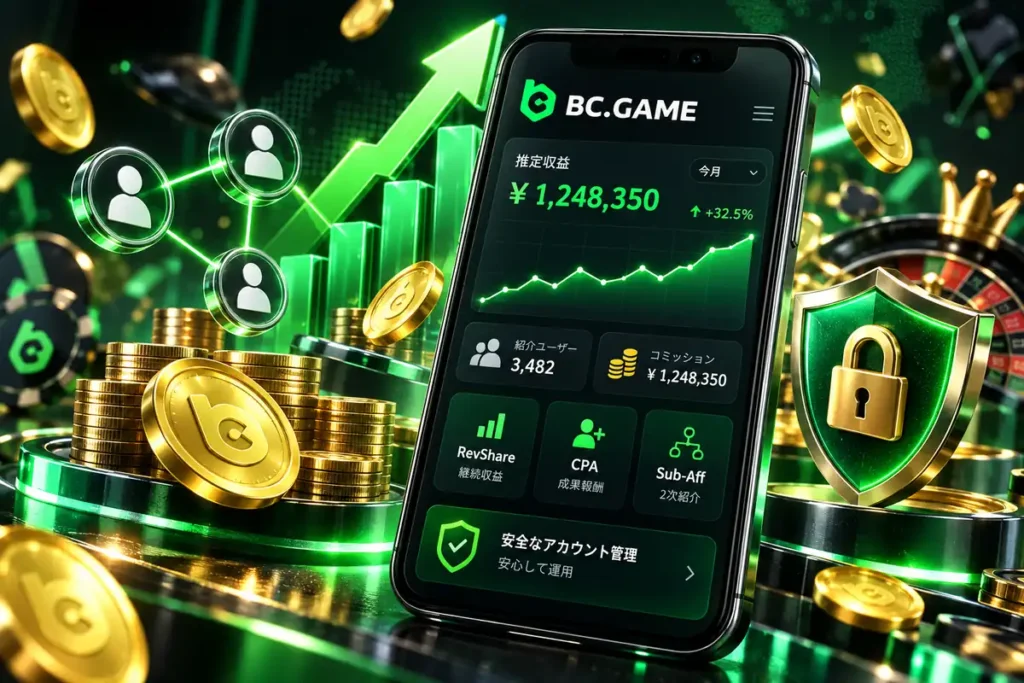 BC.Game オンラインカジノ アフィリエイト完全ガイド：収益モデルと安全な運営方法