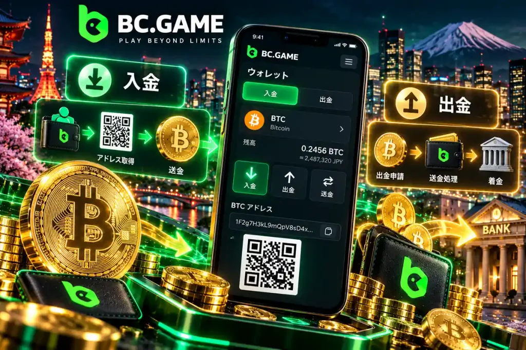 BCGameビットコインの入金・出金方法とBTC送金アドレスの確認