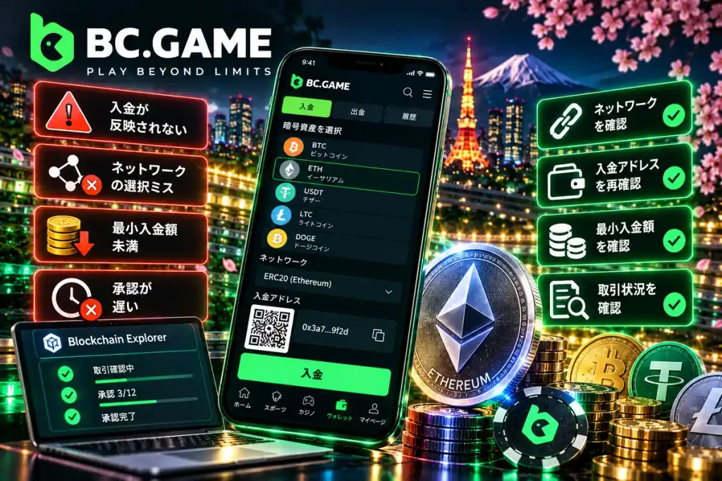 BC.Game仮想通貨の入金が反映されない場合の原因と確認方法