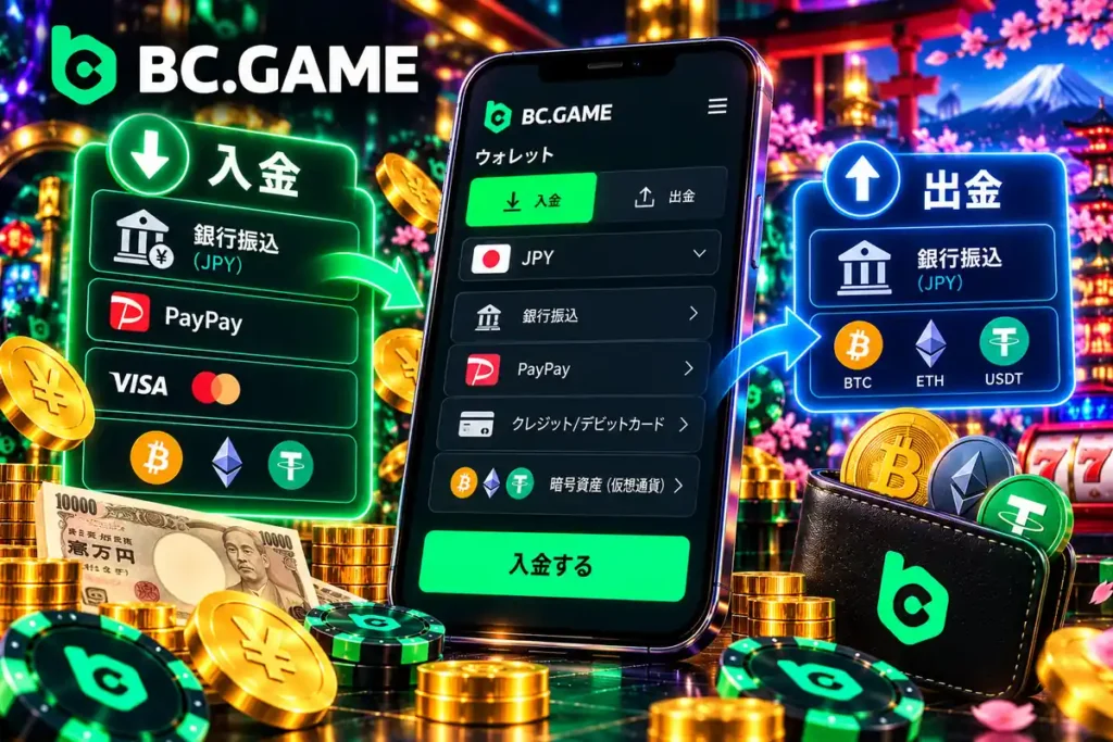 BC.Gameの入金方法と出金手続きの解説