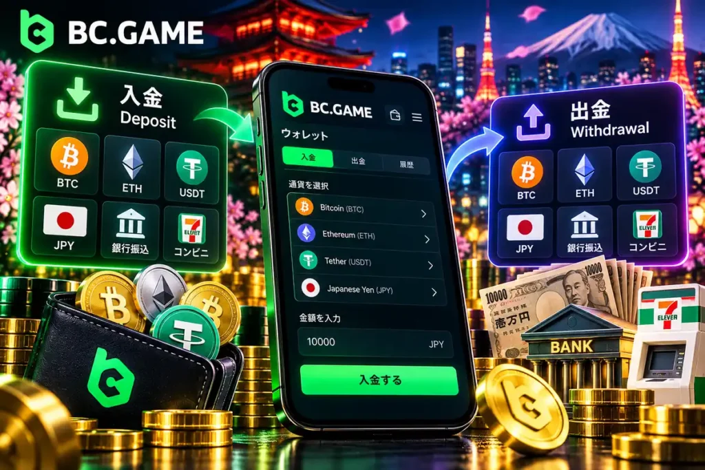 BC.Game Japanの入金・出金方法