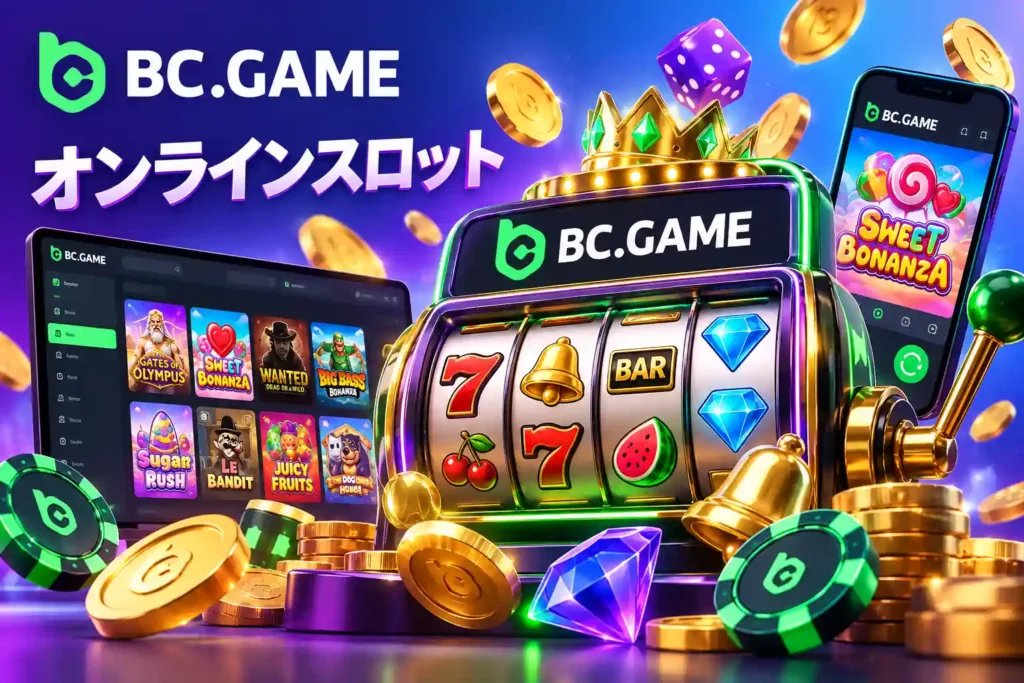 BC.Gameのオンラインスロットゲーム、スロットマシン、人気ゲーム一覧とスマートフォン画面