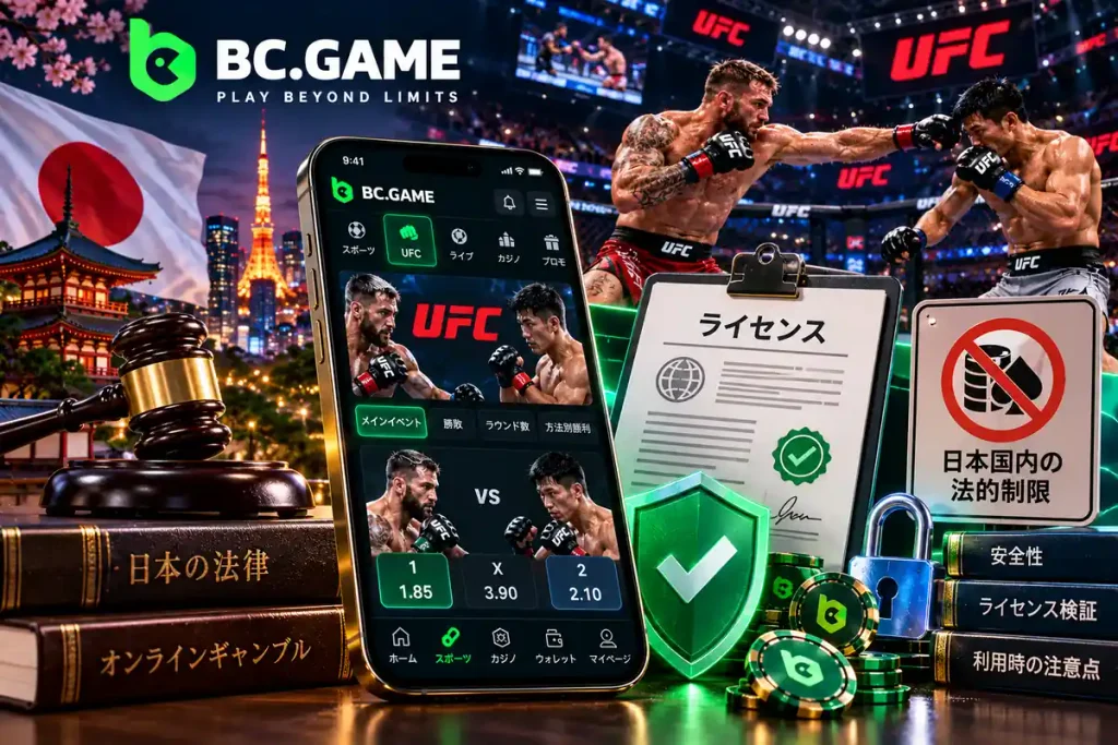 BC.Game UFC賭けのライセンス情報と日本での法的注意点