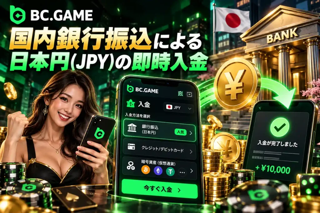BC.Gameの日本円JPY銀行振込による入金