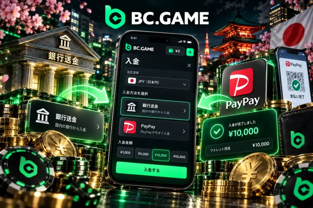 BC.Gameの日本円による銀行振込・PayPay入金の案内