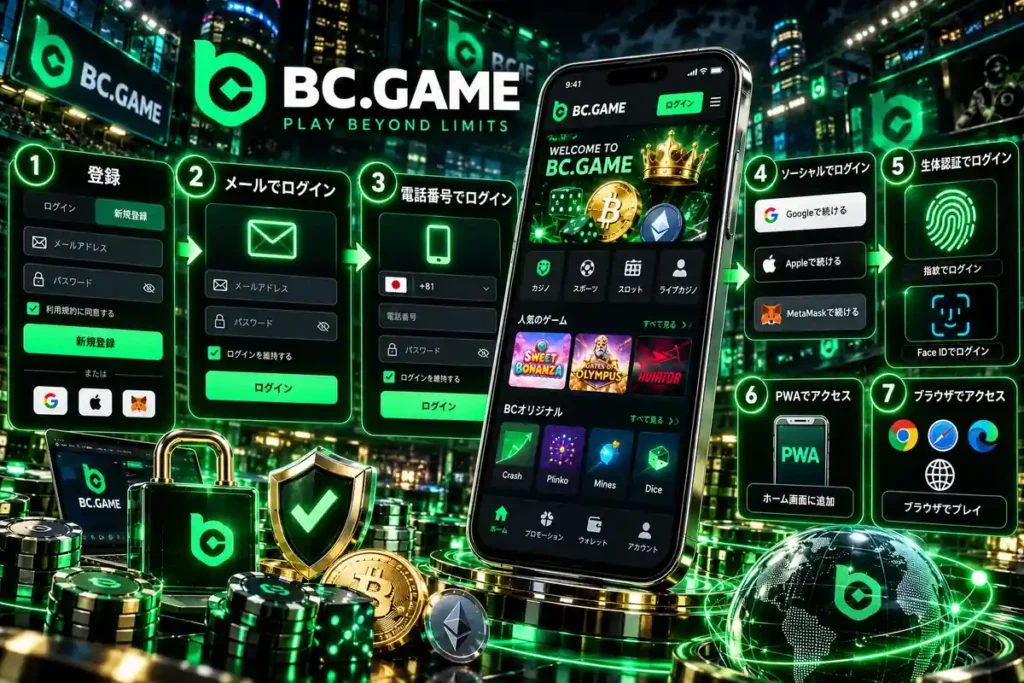 BC.Gameのログイン方法別の操作手順と認証の流れ