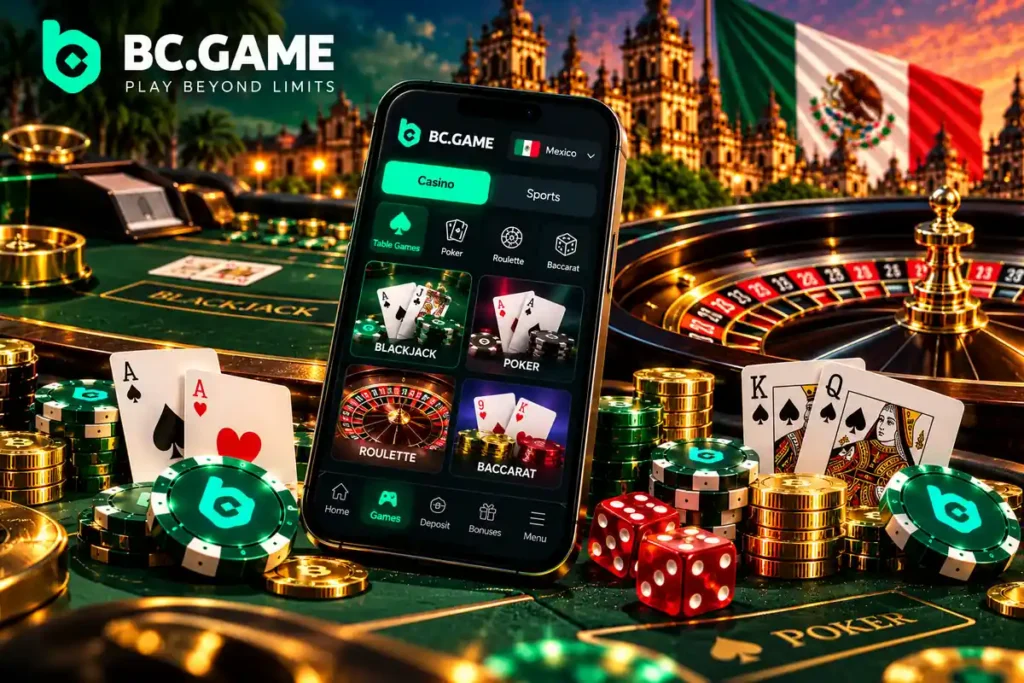 Juegos de mesa y póker en la sección de casino de BC.Game