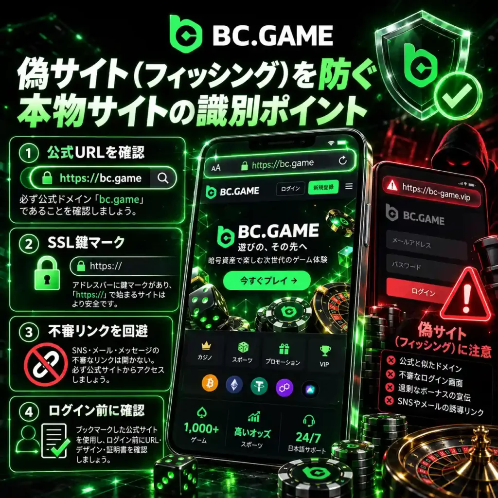 BC.Gameの偽ミラーサイトとフィッシング対策