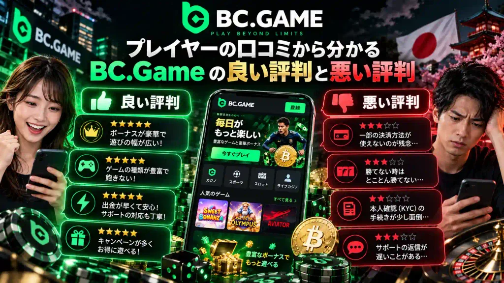 BC.Gameの評判と日本のプレイヤー口コミ