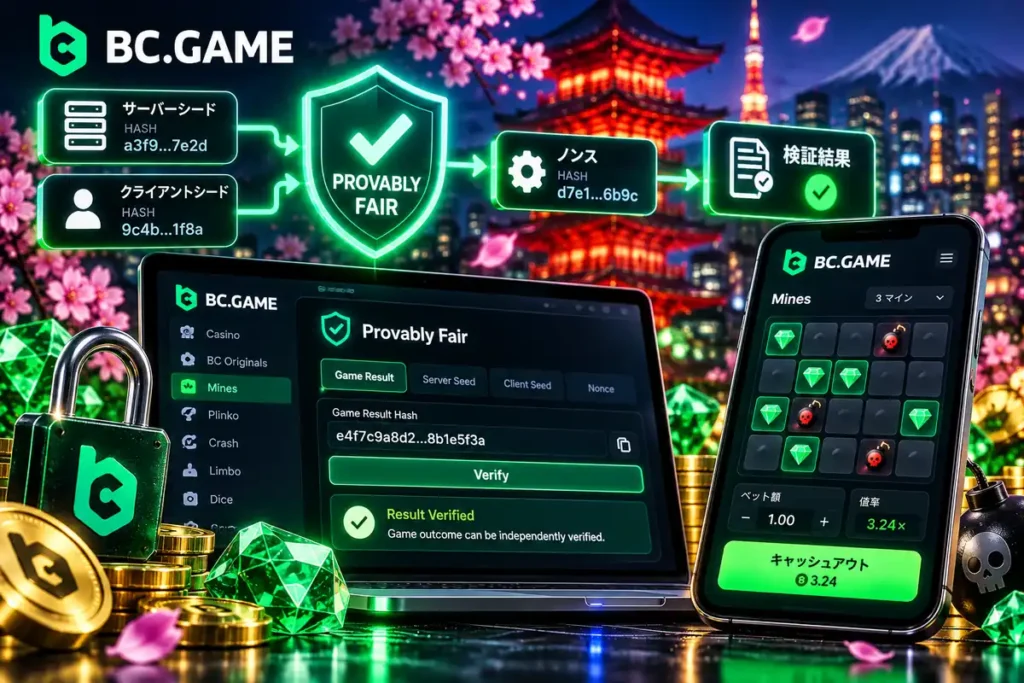 BC.Game PlinkoのProvably Fair検証方法