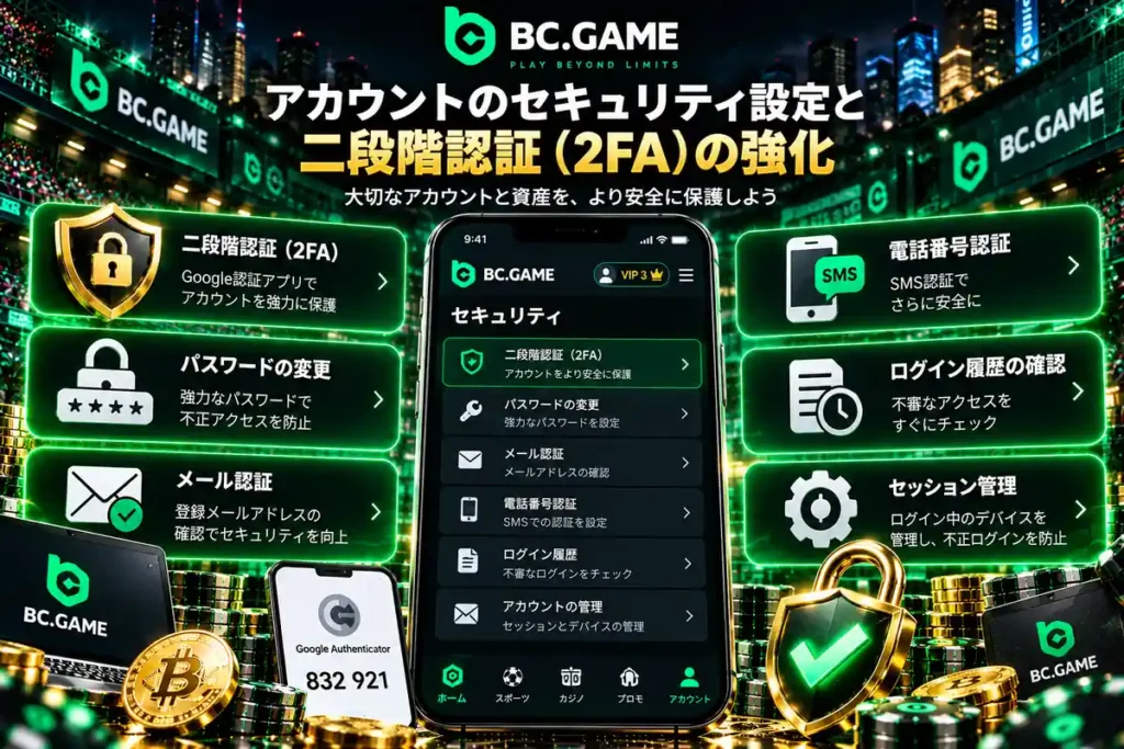 BC.Gameのアカウント保護と二段階認証（2FA）の設定