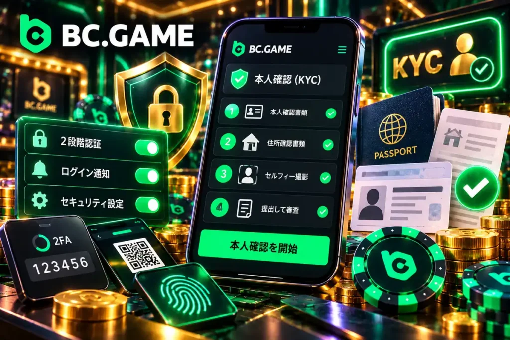BC.Gameのセキュリティ設定とKYC本人確認