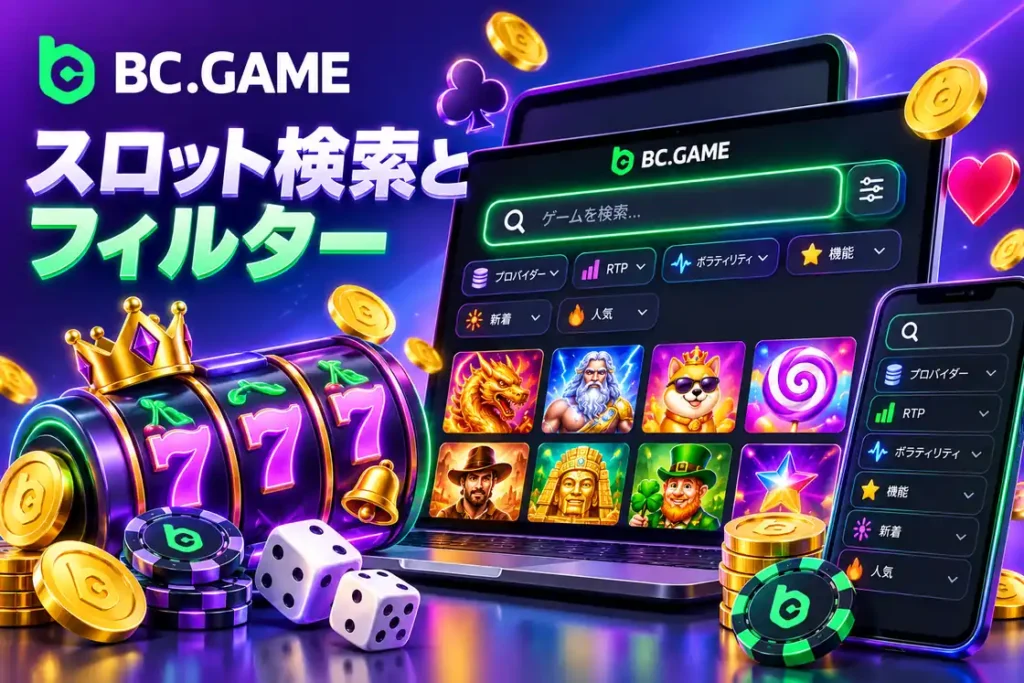 BC.Gameのスロット検索とフィルター機能