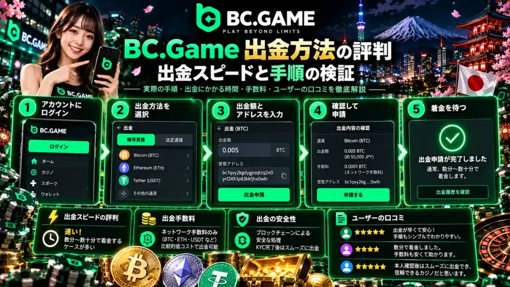 BC.Gameの出金手順と処理時間